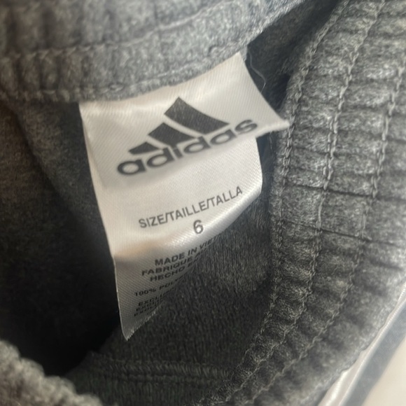 ❤️ ADIDAS Kids Gray Track Pants Size 6 - Picture 4 of 5